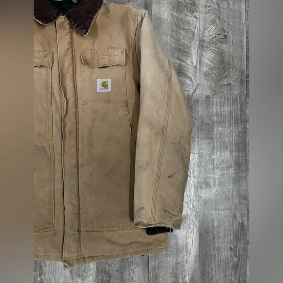 80's Vintage Carhartt Arctic ChoreJacket C0186 Quilt Lined Distressed Medium